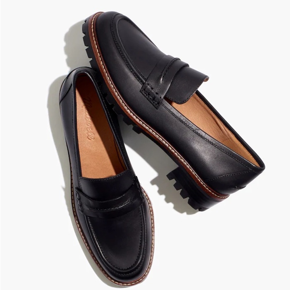 Madewell The Corrine Lugsole Loafer - Black Leather Loafers